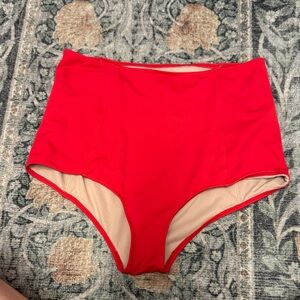Kortni Jeane High Waist Bikini Bottoms - Red
